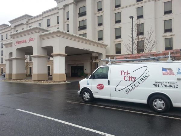 Commercial Electric Service at Hampton Inn in Hickory, NC by Tri-City Electric of North Carolina, LLC